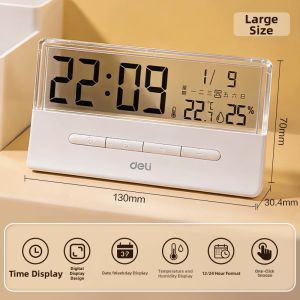 deli | Student Awake Assistant E-Clock with Date Temperature Humidity