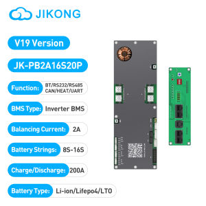 JIKONG JK-PB2A16S20P V19 Smart BMS 8S-16S 200A Li-ion/ Lifepo4/ LTO Battery Household Energy Inverter BMS Active Balancer 2A