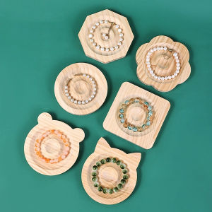 1pc Wooden Jewelry Display Tray Bracelet and Bead Decoration Tray Bracelet and Bracelet Display Rack Handicraft Tray