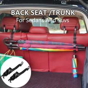 2Pcs Car Umbrella Storage Hook Multi-functional Back Seat Headrest Hanging Fixed Holder Rack Adjustable Organizer Auto Interior Accessories