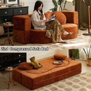 Lazy Sofa Foldable 2in1 Sofa Bed 2/3 Seater Sofa Set Removable Washable Cover Space-Saving Foldable Apartment Modern Style Ready Stock