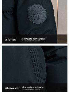 แจ็คเก็ตผ้าฝ้ายแบบหนาสำหรับผู้ชาย ทรงหลวม ปกตั้ง ผ้าฝ้ายผสมโพลีเอสเตอร์ แจ็คเก็ตขนแกะแบบลำลอง ป้องกันลม ฤดูหนาวปี 2025