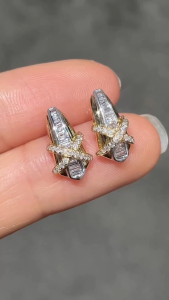Montagne Jewelry 18K Pure Gold Earrings Fashion Design Fine Jewellery Natural 0.4 Carat Diamond Earrings Stud Earring