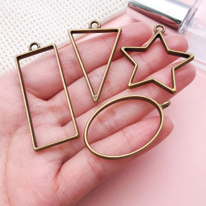 10pcs Alloy ancient blue geometric frame Pendant Jewelry Making DIY Earrings Charms for Jewelry Bracelets Necklace