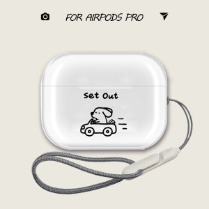 Creative Lovely Car Dog Design Earphones Case Transparent
