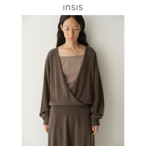 INSIS FEMME | Winter New Cross Neck Knit Top & Skirt Set Merino Wool