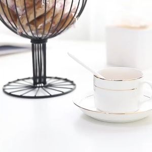 [SG SELLER]Wrought Iron Snack Storage Basket Wine Glasses Shape Dessert Fruit Basket