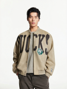 Jack Jones | NBA Collaboration Bucks Team Embroidery Fall Casual Jacket