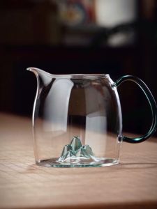 Creative Iceberg Glass Tea Set High Temperature Resistant Office Tea Table Special Use Fair Cup Home Decor Pure Color Design