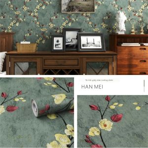 Giấy Dán Tường Vinyl 6M X Green Leaf Peel And Stick Giấy Dán Tường Tự Dính Có Thể Tháo Rời Không Thấm Nước Để Cải Tạo Đồ Nội Thất
