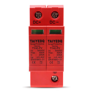 2P 40KA SPD Solar Surge Protector DC 500V 1000V Power Supply Lightning Surge Protector