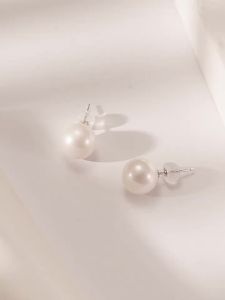 Luxury 18K Gold Pearl Stud Earrings 10-11mm