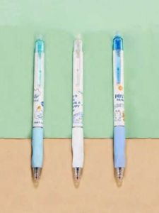 Odeme Erasable 0.5mm Click Type Bullet Head Neutral Pen Carbon Black Posture Correction Grip Business Stationery Supplies