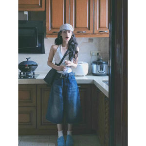 chaqi | French Vintage Polka Dot Halter Neck Vest Womens Summer New Design Slimming Short Top Fashion Commute Style Solid Color