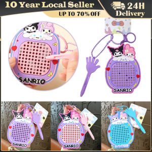 Sanrio Hello Kitty Unzipped Magnetic Steel Ball Painting Board Childrens Toy Keychain Pendant Schoolbag Magnetic Board Toy Gift Creative Cartoon Melody Bear Unzip Magnetic Steel Balls Paintboard Keychain Student Creative Bags Pendant Gifts