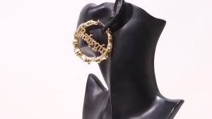 Ingemark | Exaggerated Large Geometric Circle Pendant Earrings for Women Punk Retro Hollow Out Letter Drop Earrings Party Jewelry Accessory