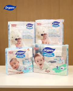 DRYPERS WEE WEE DRY NB80/ S80/M60/L58/XL50/XXL40 x 3