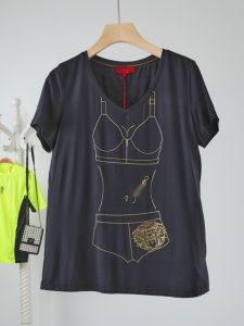 เสื้อยืดยูเกียรติ Nono E Station Summer 2025 ทรงสั้น แขนสั้น พิมพ์ลายแฟชั่น เสื้อยืดยูเกียรติสำหรับผู้หญิง ทรงเข้ารูป เอวสูง