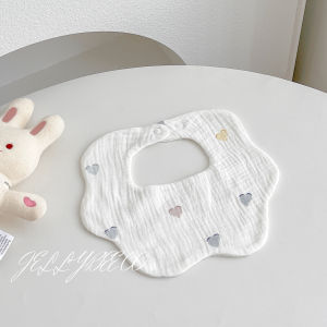 Soft Pure Cotton Petal-shaped Baby Bibs 6 Layers Absorbent Cotton Cloth Feeding Towels Prevent Vomiting for Infants And Toddlers