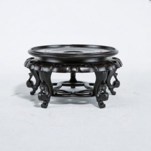Bamboo-Imitated Flower Pot Base Round Wooden Support