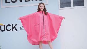 Stylish Long Cape Rain Poncho Waterproof Hooded Raincoat for Adults Men Women Hiking Cycling Travel Outdoor 성인 우비