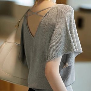 WANGGONGZHU | Elegant Simple Style Womens Knitted Top Summer Fashion Sleeveless Square Collar Slimming Small Shirt Princess Style Commute