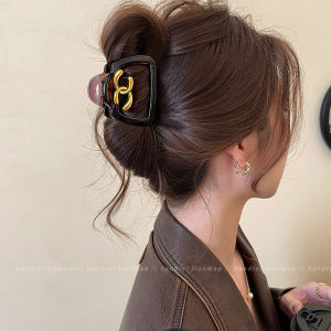 กิ๊บติดผมรูปฉลามขนาดกลางสำหรับผู้หญิง สไตล์เกาหลี กิ๊บติดผมแบบจับได้ หัวเข็มขัดสำหรับตกแต่งผม ทรงเรโทรและหรูหรา