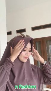 Gamis Ceruty Babydoll Mix Renda Set Khimar/Abaya Modern & Nyaman