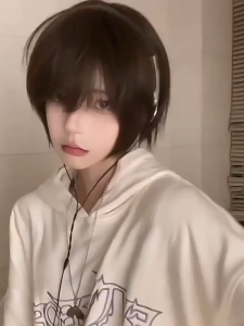 Tse Korean Version Handsome Wig For Men With Short And Fluffy Hair Natural Full Head Cover Center Split Bangs Mens Trend Daily Wig Set Mls-507
