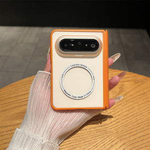 Ultra-thin Semi-transparent Matte Silicone Soft-edge Dual-axis Magnetic Charging Huawei Pura X Max Case Shockproof Full Enclosure