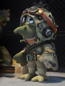 Handmade Camouflage Bullet Chain Version Steam Sprite Backpack Pendant Toy Doll Land Warrior Little Dumb Bird Design