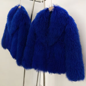 Áo Khoác Lông Cừu Thật Sang Trọng Dành Cho Nữ Ấm Áp Dày Dặn Lông Cừu Mông Cổ Tự Nhiên Thời Trang Mùa Đông Phong Cách Đường Phố Cổ Áo Lật Khóa Móc.