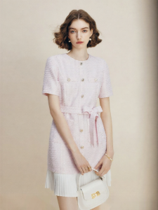 FAMANXUAN | Chiffon Pleated French Style Female Dress