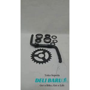 Crank set engkol gir langsung set komplit sepeda anak khusus ukuran 12