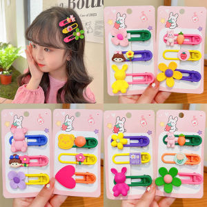Junyeh 3 Pcs/set Cute Metal HairClip For Girls Sweet Bobby Pins Fashion Hair Accessories Bangs Baby Cartoon Hairpin