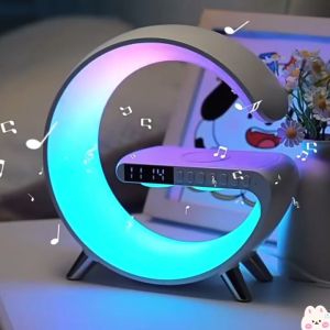 Speaker Canggih: LED RGB Jam Digital White Noise + Charge HP Nirkabel