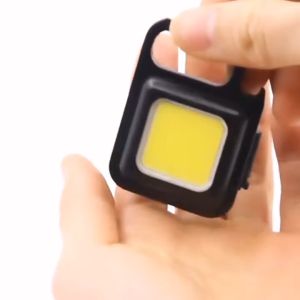 Lampu COB Magnet LED Terang Carabiner Gantungan Kunci Senter Camping