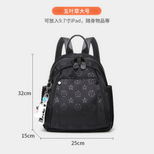 Lightweight Mini Oxford Cloth Double Shoulder Bag Womens Large Capacity Canvas Travel Fashion Versatile Backpack Small Bag