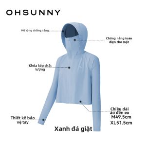 OHSUNNY | Áo Măng Tô Có Mũ Bảo Vệ UV UPF 200+
