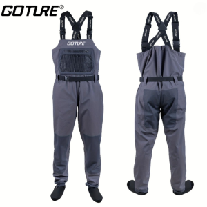 Goture Mens Stockingfoot Chest-high Fishing Waders Waterproof/Breathable Crosswater Waders Lightweight Fly Fishing Chest Waders