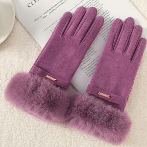 Găng Tay Lông Cừu Chống Gió Chống Lạnh Cho Nữ Có Màn Hình Cảm Ứng Tương Thích Khi Đi Xe Đạp Và Lái Xe - Thu Đông