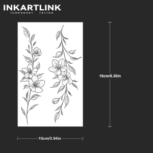 Flower Temporary TattooLasts To 15 Days New Technology Magic Waterproof Semi Permanent Sticker.