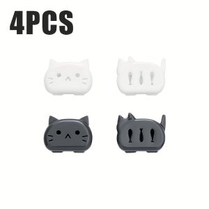 4/8PCS Cat Shape Toothbrush Head Covers Cartoon Toothbrush Protector Cap Travel Portable Toothbrush Head Case Bathroom Supplies