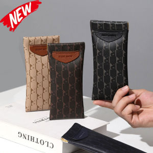 1/2Pcs Set Fashion Glasses Bag Portable Stylish Squeeze Top Leather Glasses Pouch Soft Anti-Scratch Sunglasses Case