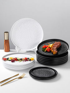 จานมีโมนสำหรับใช้ในร้านอาหารสไตล์ยุโรป จานมีโมนสำหรับเสิร์ฟสเต็กและผัดไทยแบบสี่เหลี่ยมจัตุรัสขนาด 9 นิ้ว