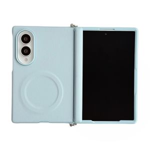 szhaiyu | For Samsung Galaxy Z Fold 8 Z Fold 8 Wide For Magsafe Leather Candy Color Matte Case With Hinge Protection Shockproof Cover