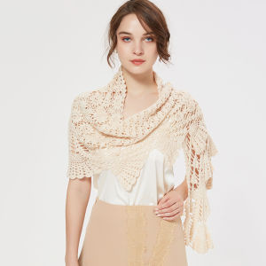 Handmade Knitted Long Woolen Scarf Hollow out Design Versatile Shoulder Wrap Womens Fashionable Spring Autumn Winter Accessory