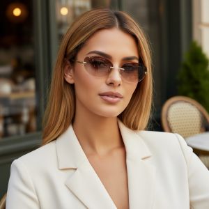 New Metal Frameless Sunglasses Fashionable And Personal Style Retro Oval Sunglasses Ins Shape Modeling Sunglasses For Women