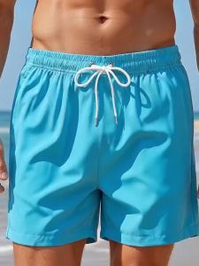 5 Piece Set Mens Summer Beach Shorts Casual Board Shorts with Triangle Mesh Lining Swimwear Beachwear Bathing Suit Swim Trunks