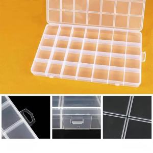 28 Grids Bead Organizer Craft Organizers and Storage Acrylic Organizer Plastic Bead Organizer Box for Crafts Organizing Storing